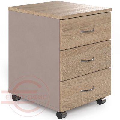 W-20 УЦ Мобильная тумба Мебель Стиль Work (Дуб сонома светлый / мокко)