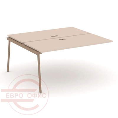 ES.2.NRS-4-LP Двойной наборный элемент рабочей станции RIVA Estetica (Капучино/Металл Латте)