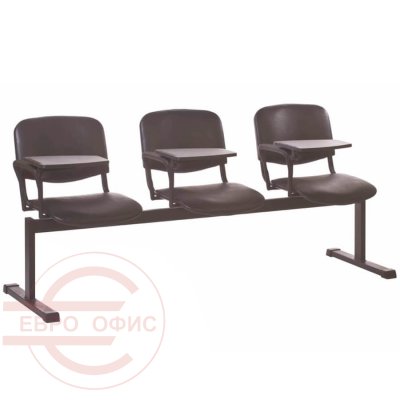 ТРИО+ СМ 82/12-03 Многоместная секция  COMFORUM, обивка экокожа (Чёрный)