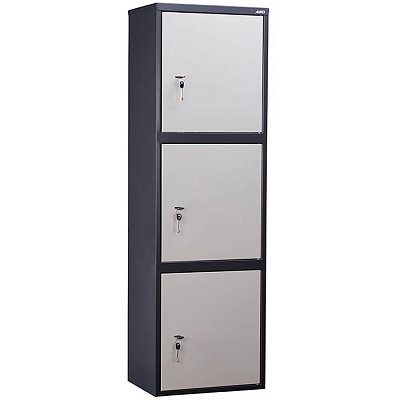 AIKO SL-150/3Т Бухгалтерский шкаф ПРОМЕТ, ключевой (Корпус – графит (RAL 7024), дверь – светло-серая (RAL 7038))