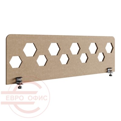 ACOH104 Экран для стола 1000х9х450 мм. Шестигранные отверстия Евро Офис (Бежевый (AC-02))