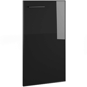 KV-03.1R черное Дверь низкая стеклянная Мебель Стиль Kvins Slim (Стекло чёрное/Чёрный)