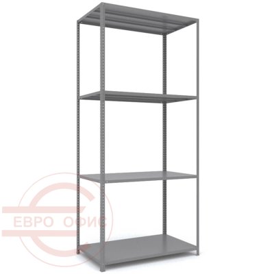 MS_220x100x60 Металлический стеллаж ПРОМЕТ, 4 (Cерый полуматовый (RAL 7038))