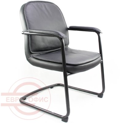 СНN0111Z Кресло для посетителя ZENON Fursys, обивка кожа (Чёрное (А316))