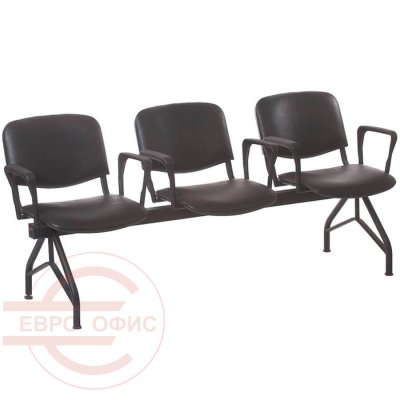 МАТИС СМ 85/1-03 Многоместная секция  COMFORUM, обивка экокожа (Чёрный)