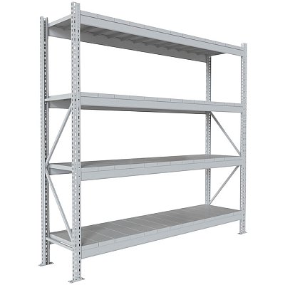 200x210x50 Металлический стеллаж MS PRO, 4 (Cерый полуматовый (RAL 7038))