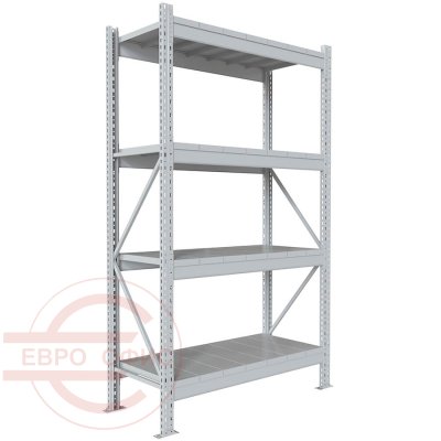 200x120x50 Металлический стеллаж MS PRO, 4 (Cерый полуматовый (RAL 7038))