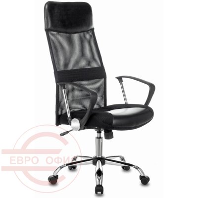 CH-600SL Кресло для руководителя  Бюрократ, обивка комбинированный (Чёрный)