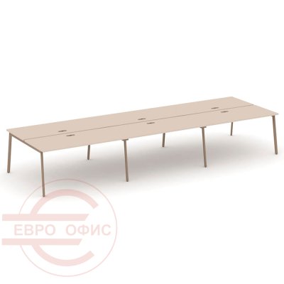 ES.D.RS-6.4-LP Рабочая станция на 6 мест RIVA Estetica (Капучино/Металл Латте)
