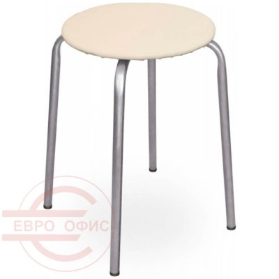 ТЭ2 Табурет  Евро Офис, обивка экокожа (Слоновая кость)