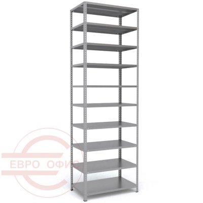 300x100x60 Металлический стеллаж MS HARD, 10 (Cерый полуматовый (RAL 7038))