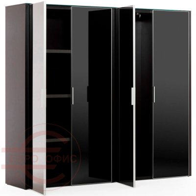 LIB4 GALA Шкаф для бумаг + гардероб, 4 дв Profoffice ANCONA (Черный) LIB4 GALA Шкаф для бумаг + гардероб, 4 дв Profoffice ANCONA (Черный)