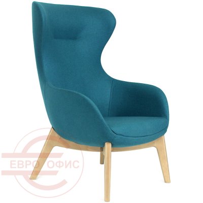 ELEGANCE Wood Кресло для посетителя  Profoffice, обивка ткань (Синий)