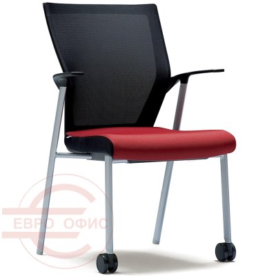 CHN4311AZ Кресло для посетителя T50 Fursys, обивка комбинированный (Красное (553В))