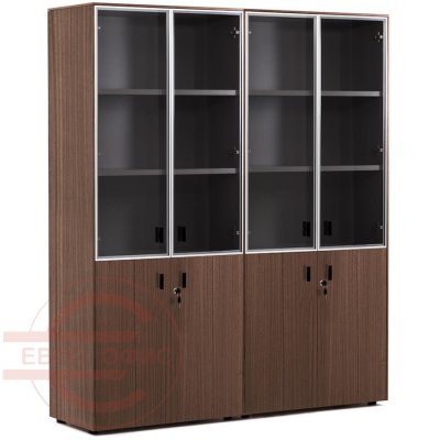 109 728 Шкаф комбинированный Profoffice Enzo (Эвкалипт / черный)