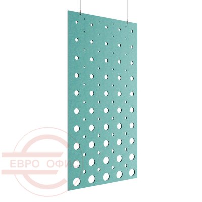 ACO-C-9 Акустическая перегородка 1200х9х2400 мм. Круги Евро Офис (Бирюзовый (AC-63))