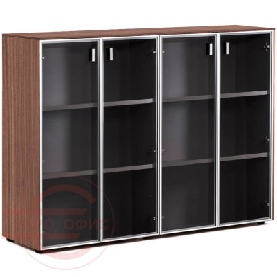 109 723 Шкаф-витрина H.120, 4 дв Profoffice Enzo (Эвкалипт / хром)